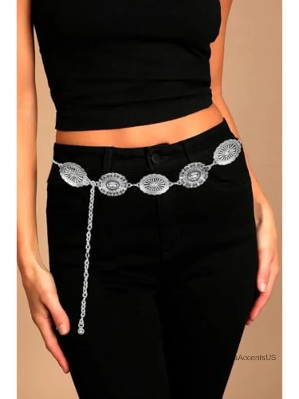 Gold Plated Chain Belt Vintage Western Adjustable Waist Chain for Dresses